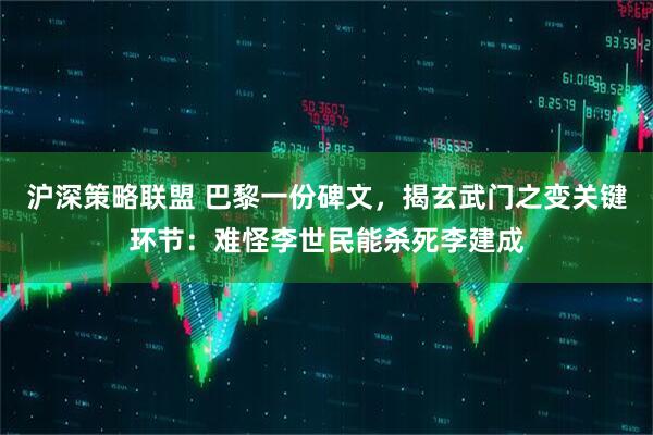沪深策略联盟 巴黎一份碑文，揭玄武门之变关键环节：难怪李世民能杀死李建成